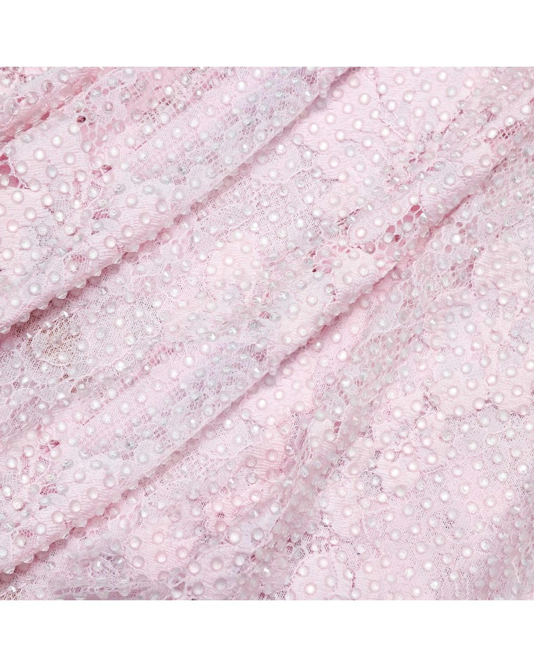 Self-Portrait Pink Lace One-Shoulder Top