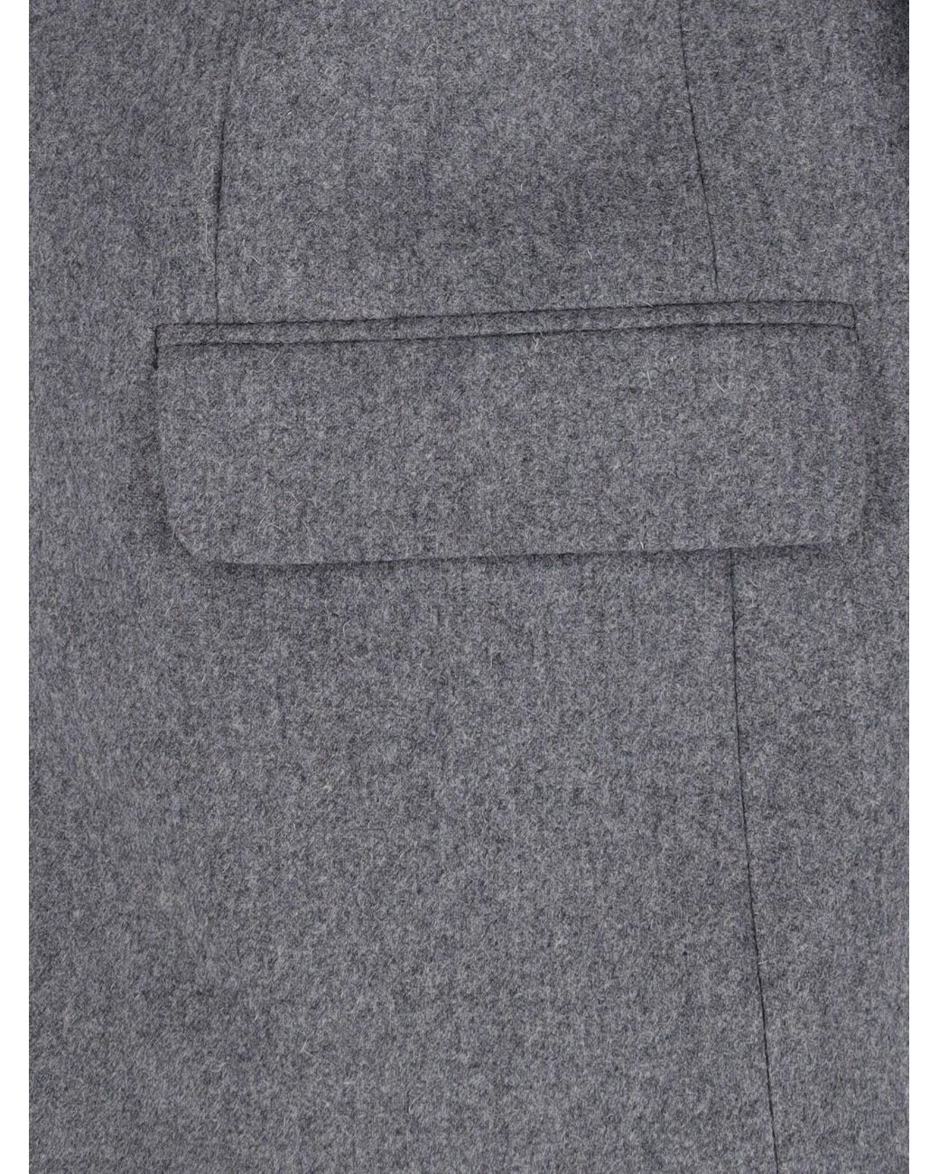 AMI Gray Ami Single Breasted V-Neck Jacket for men