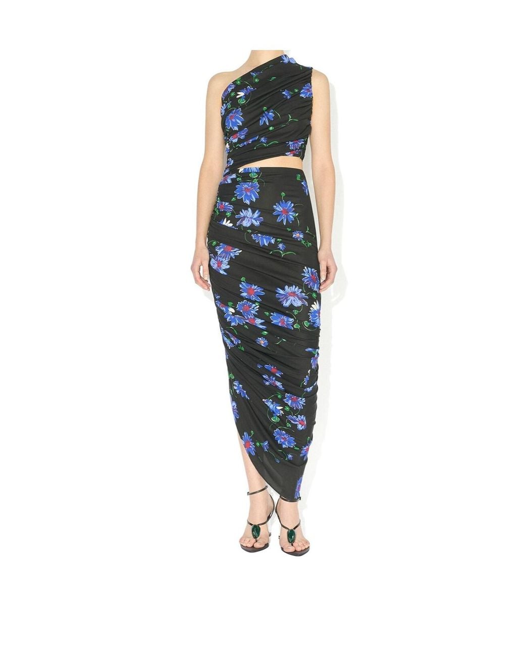 Alaïa Blue Printed Cutout Dress