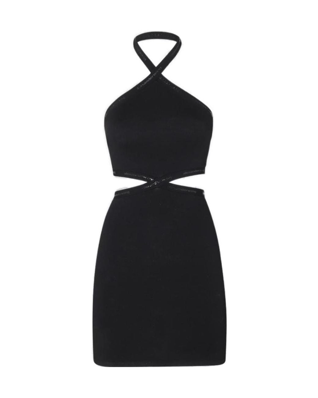 Alexander Wang Black T By Halter-Neck Cut-Out Dress