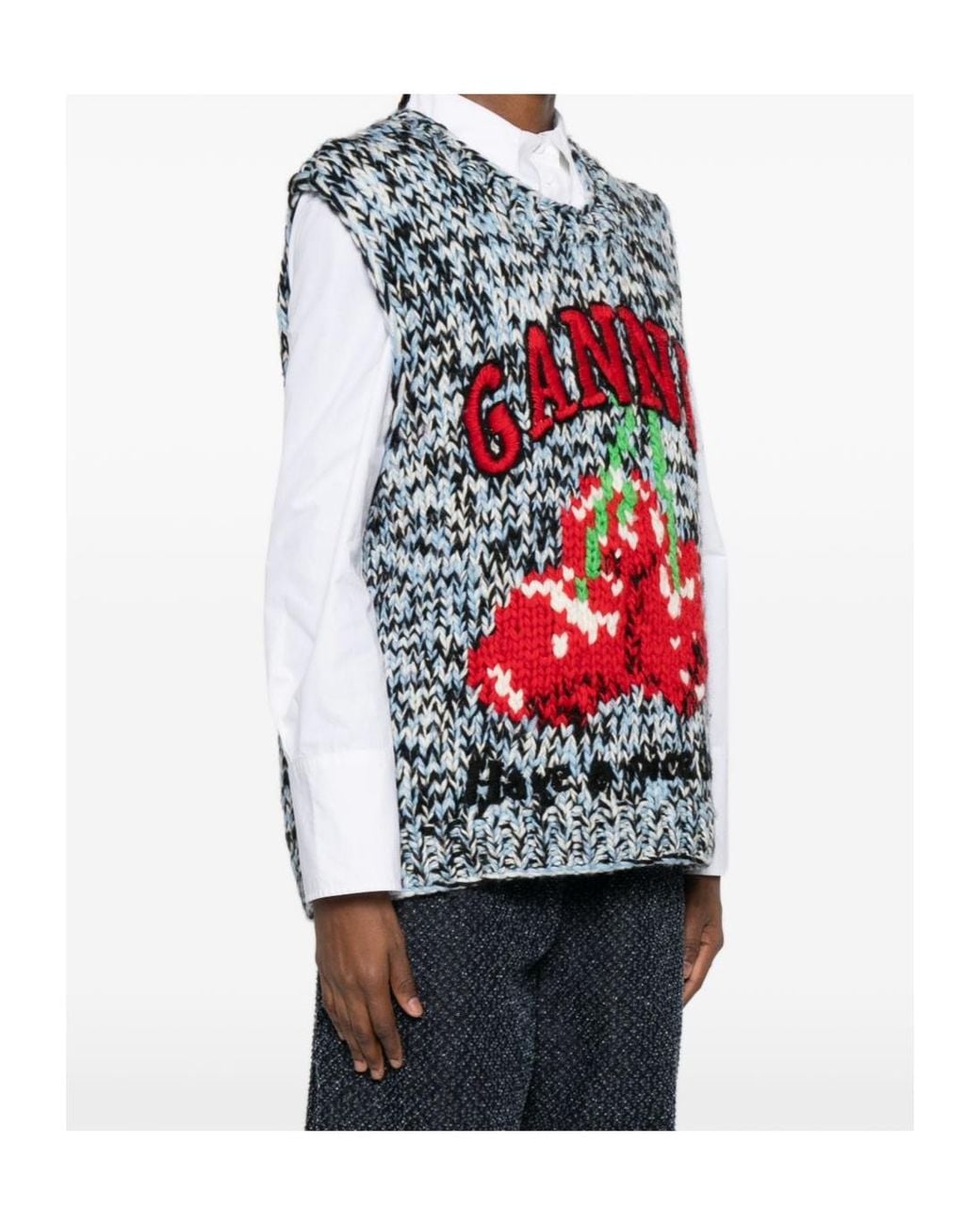 Ganni Red Knitted Vest