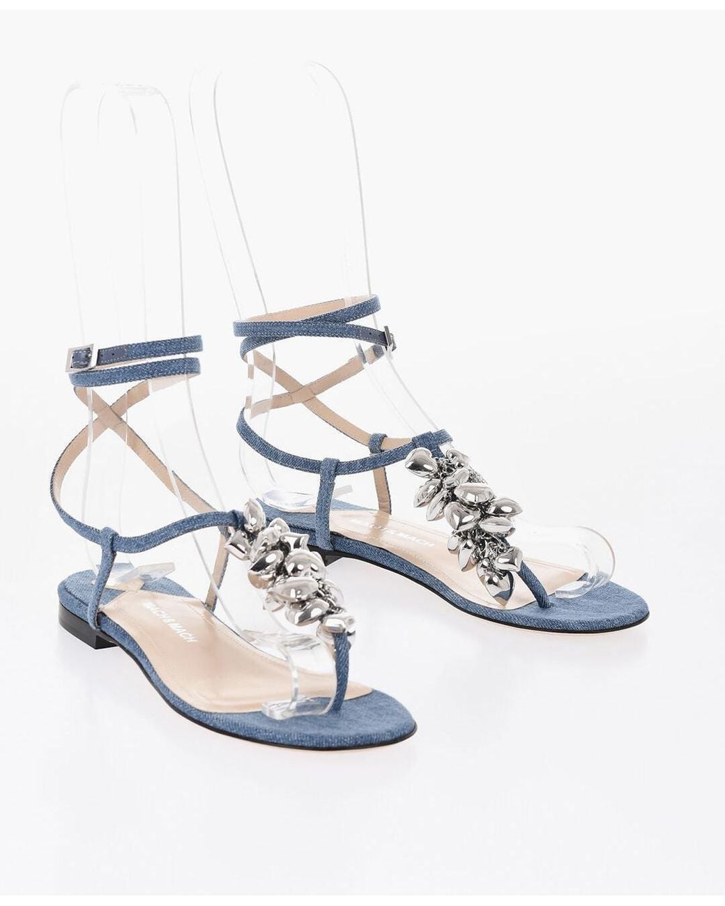 Mach & Mach White Front Charm Sandals