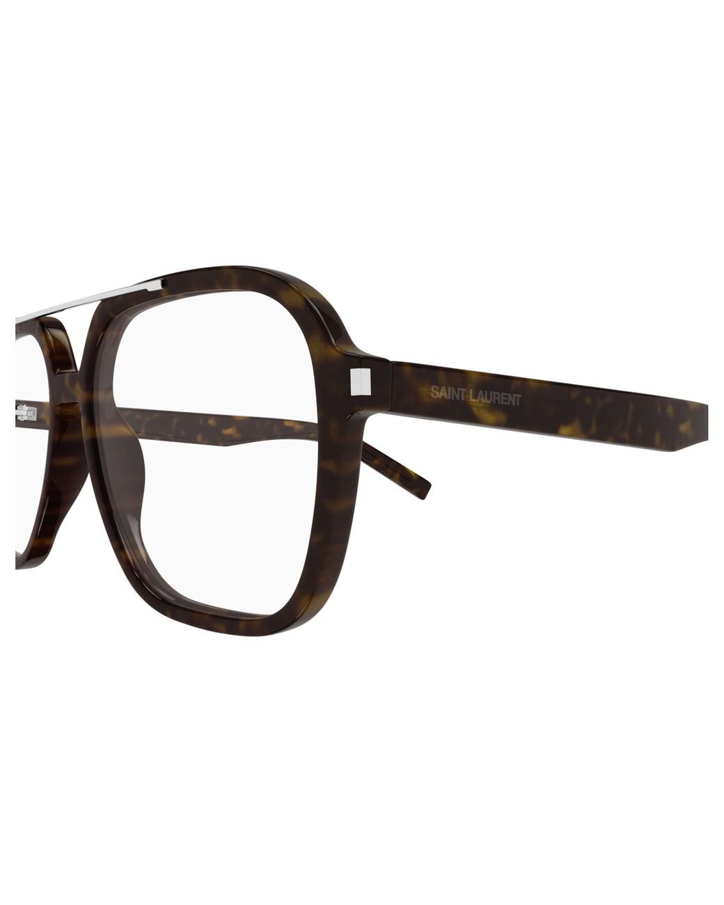Saint Laurent White Tortoiseshell-Effect Double-Bridge Glasses