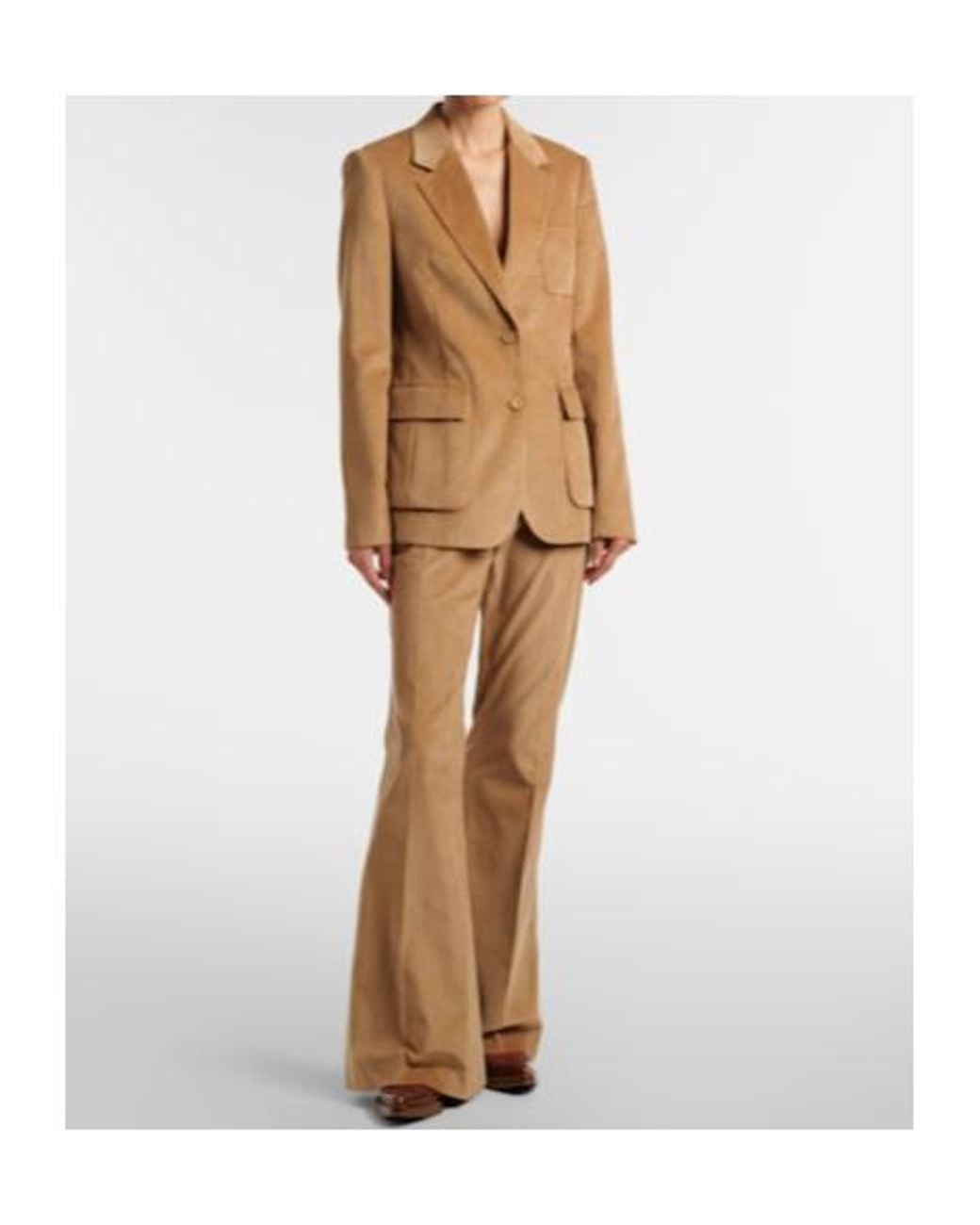 Gabriela Hearst Natural Ianthe Cotton Corduroy Flared Pants