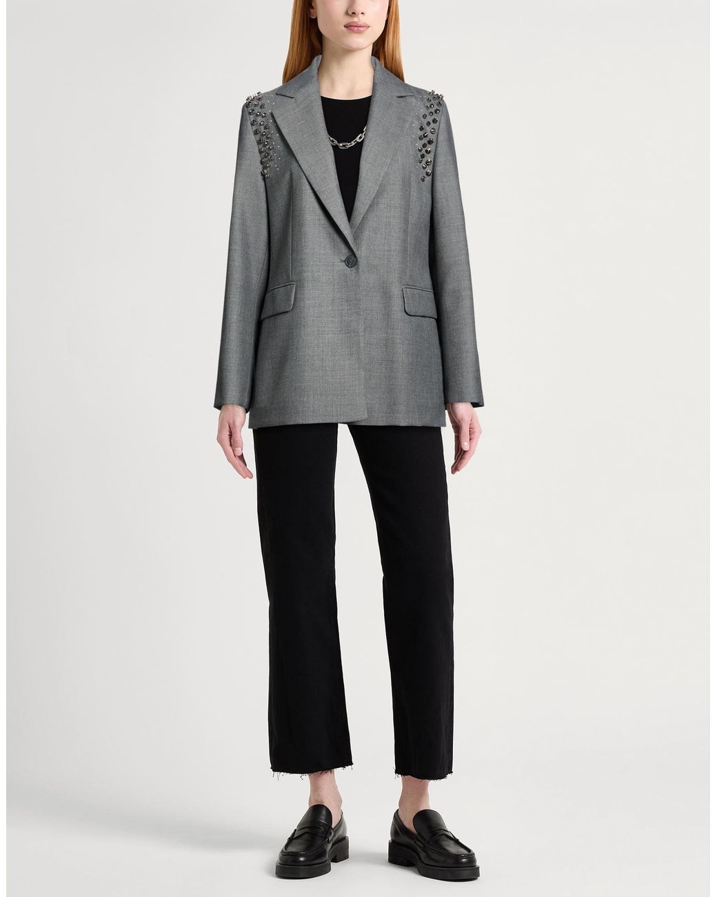 MAX&Co. Gray Single-Breasted Blazer