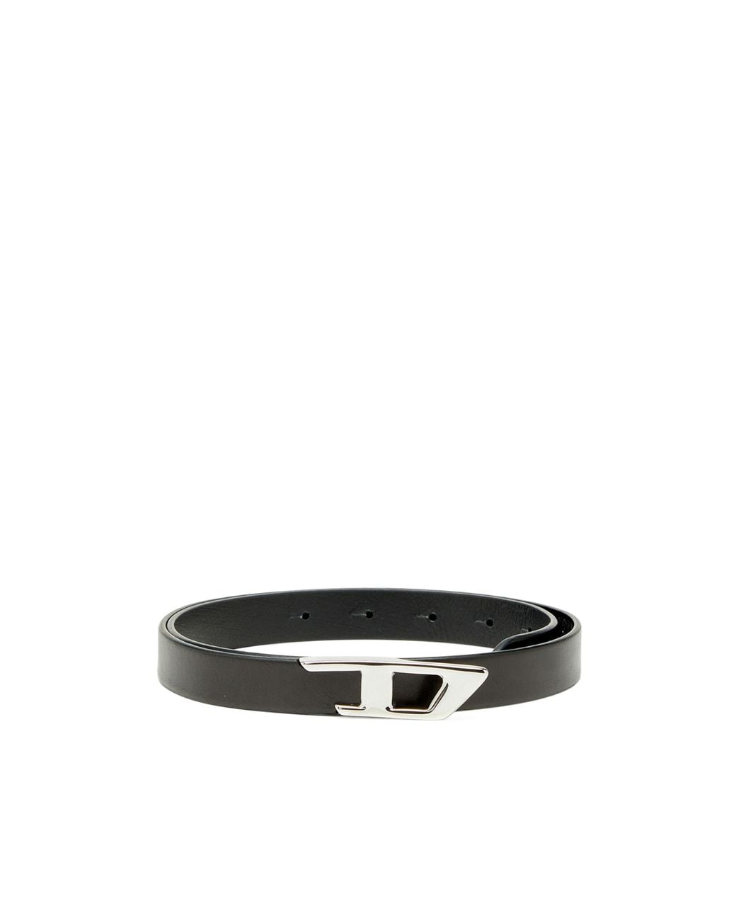DIESEL White B-D Logo Belt