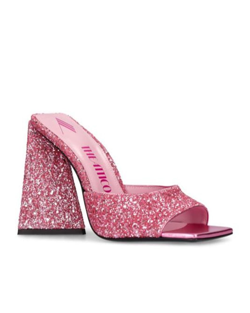 The Attico Pink Block Heel Sandals With Band