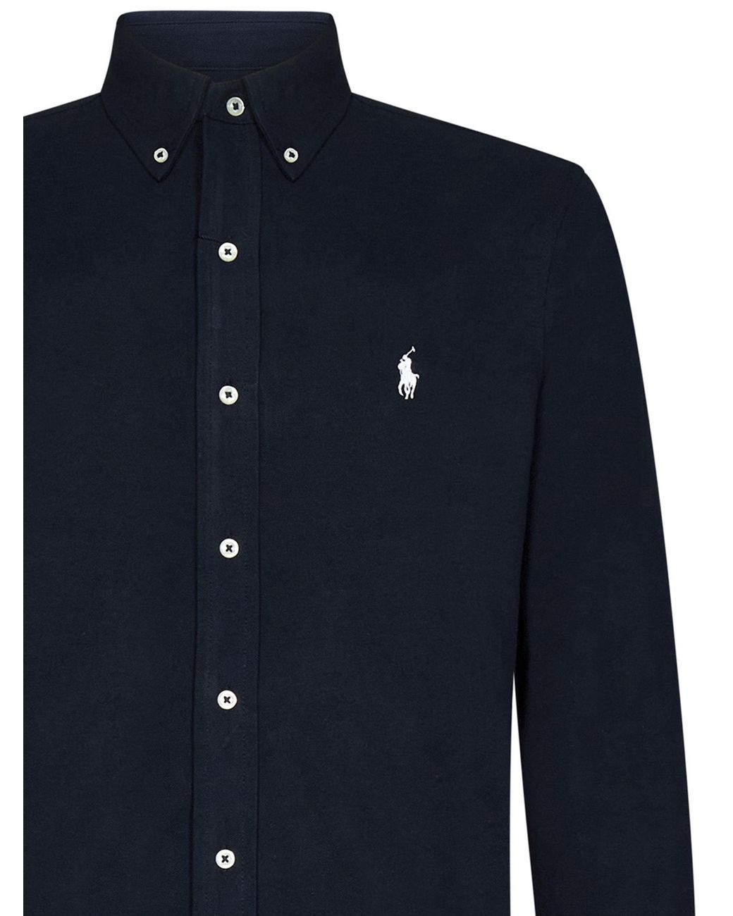 Ralph Lauren Blue Polo Pony Embroidered Buttoned Shirt for men