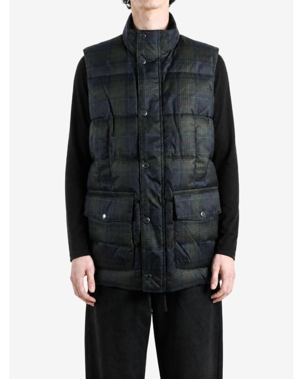Barbour Black Checked Vest for men