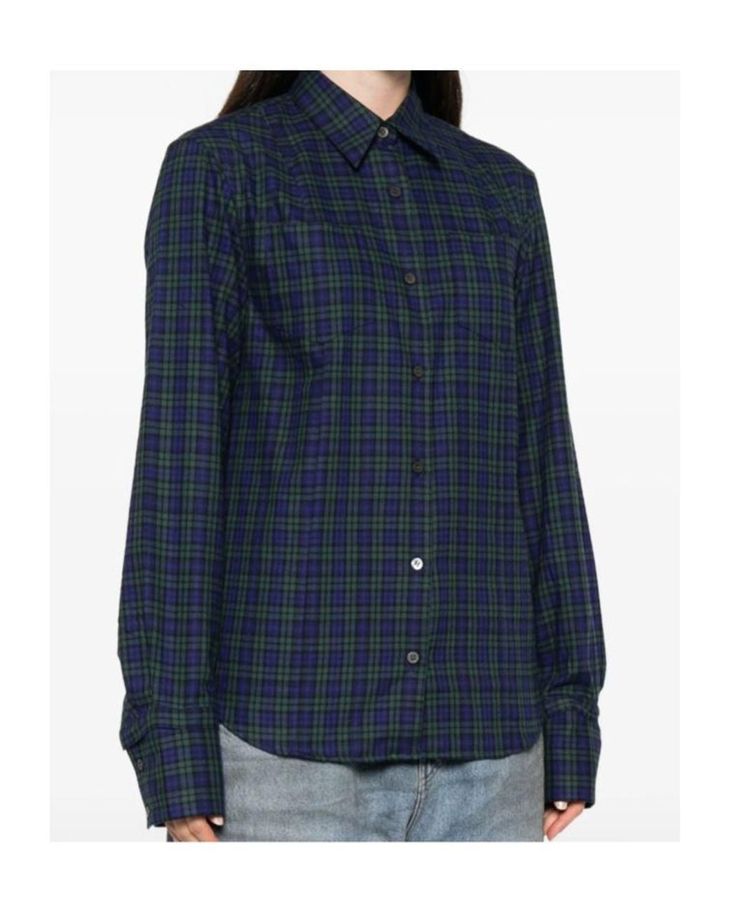 Dries Van Noten Blue Long-Sleeved Shirt