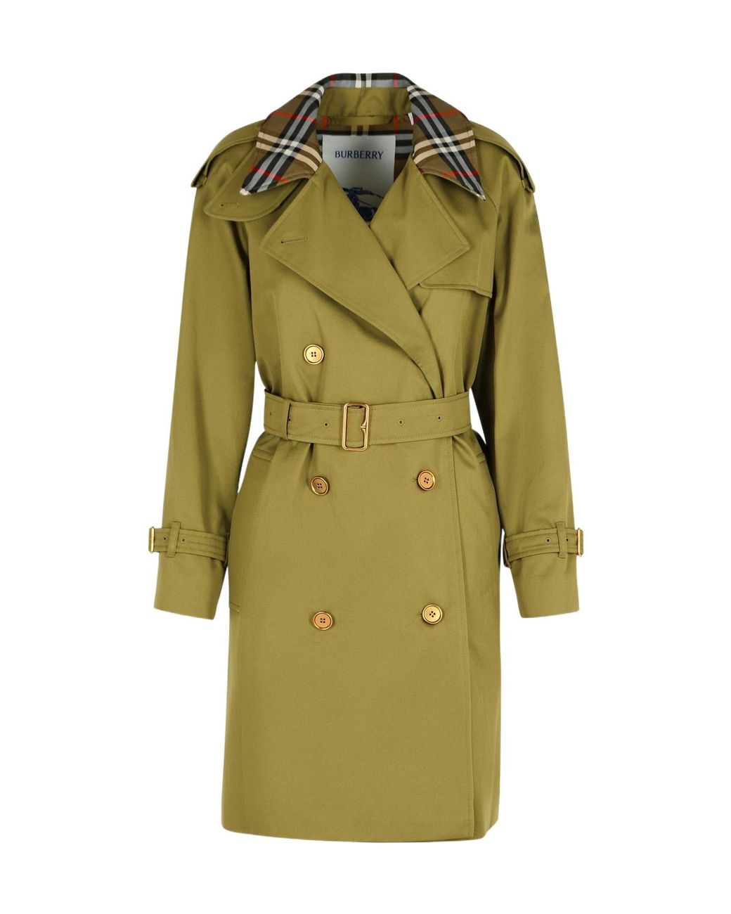 Burberry Green Short Cotton Trench Coat