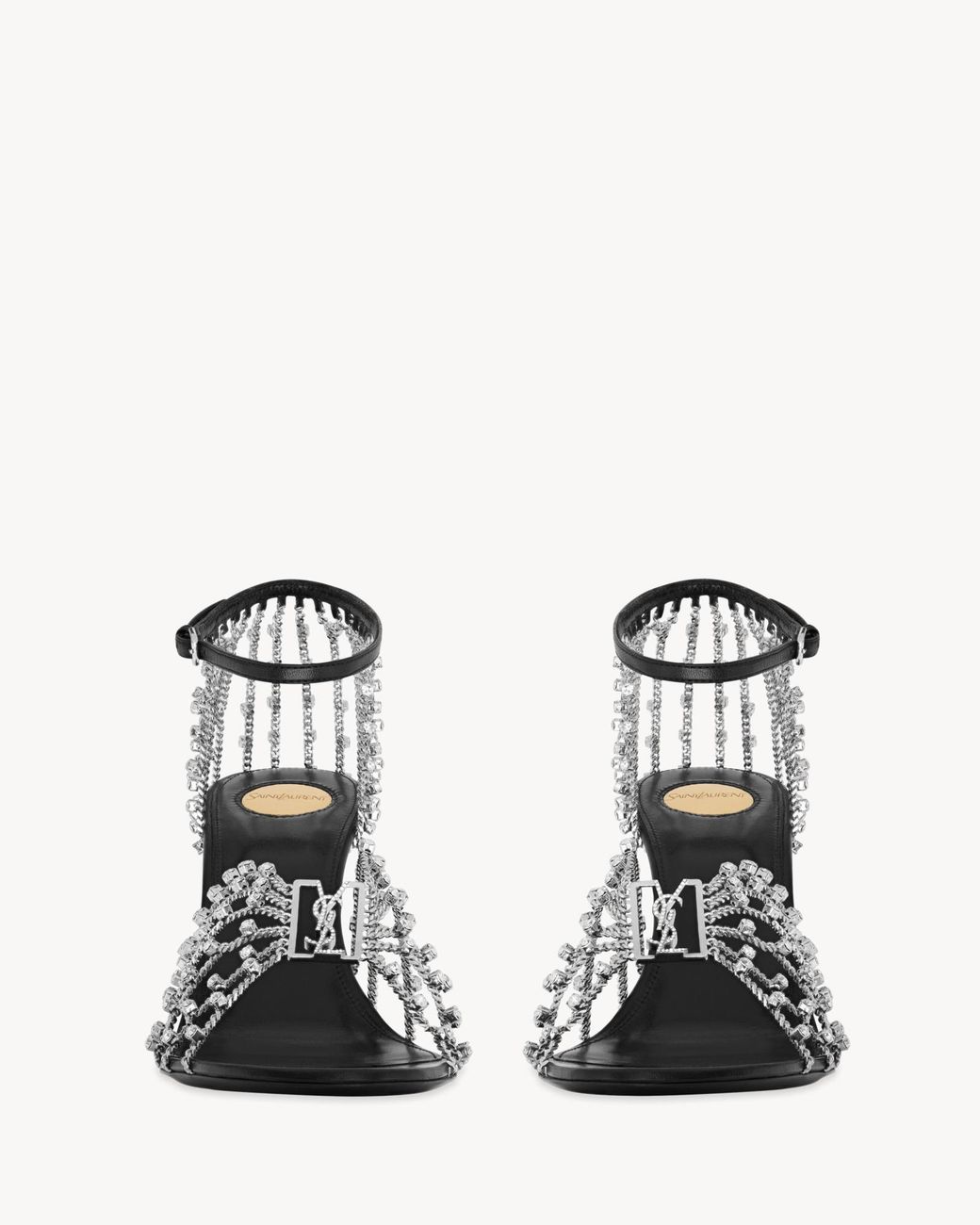 Saint Laurent White Babylone High-Heeled Sandals