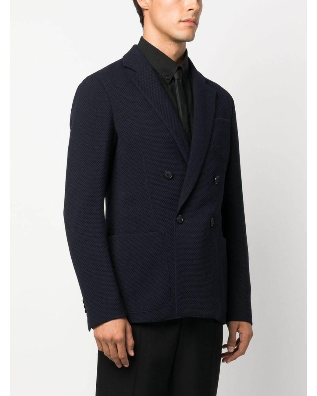 Giorgio Armani Blue Double-Breasted Jacket for men