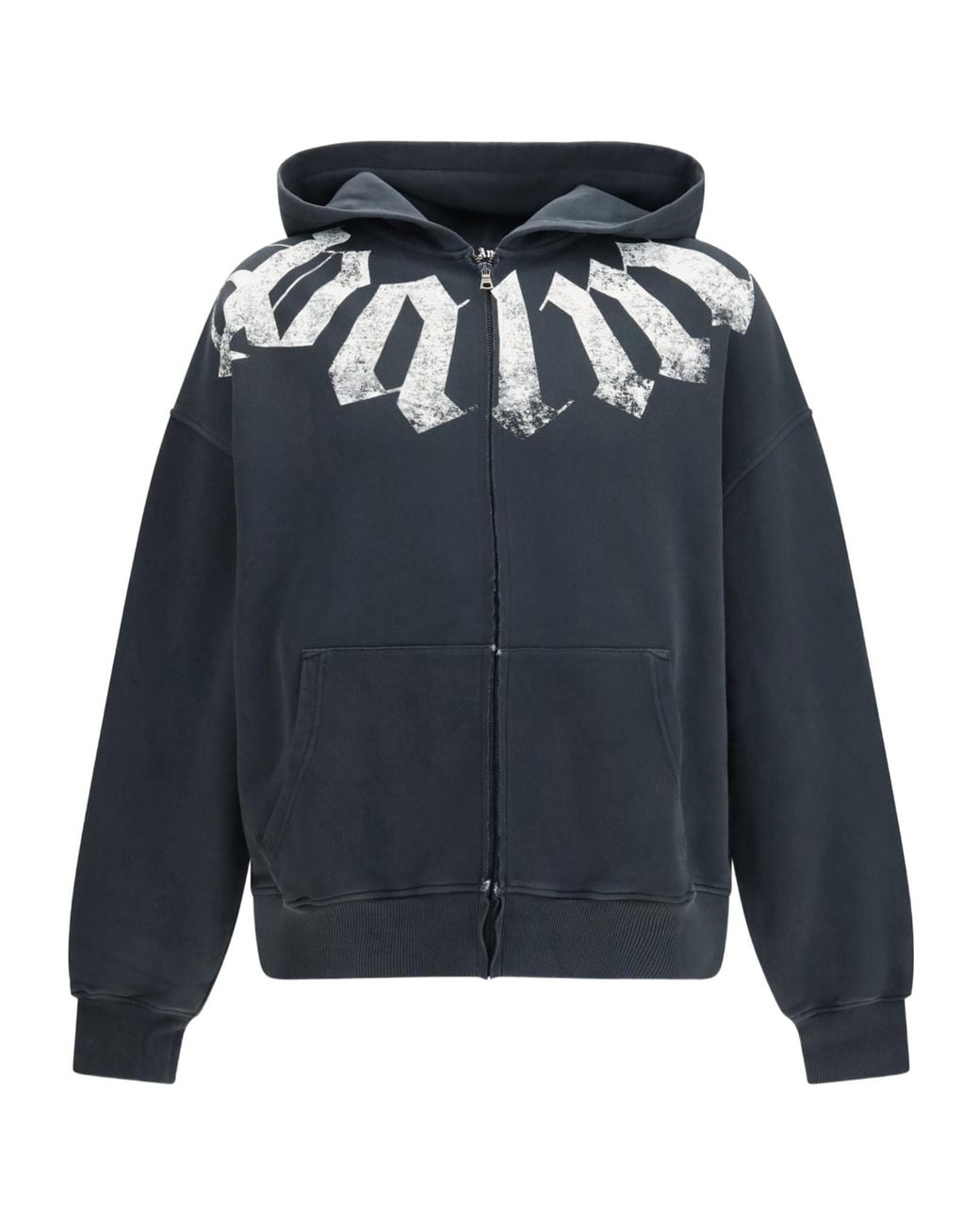 Palm Angels Blue Zip-Up Hoodie for men