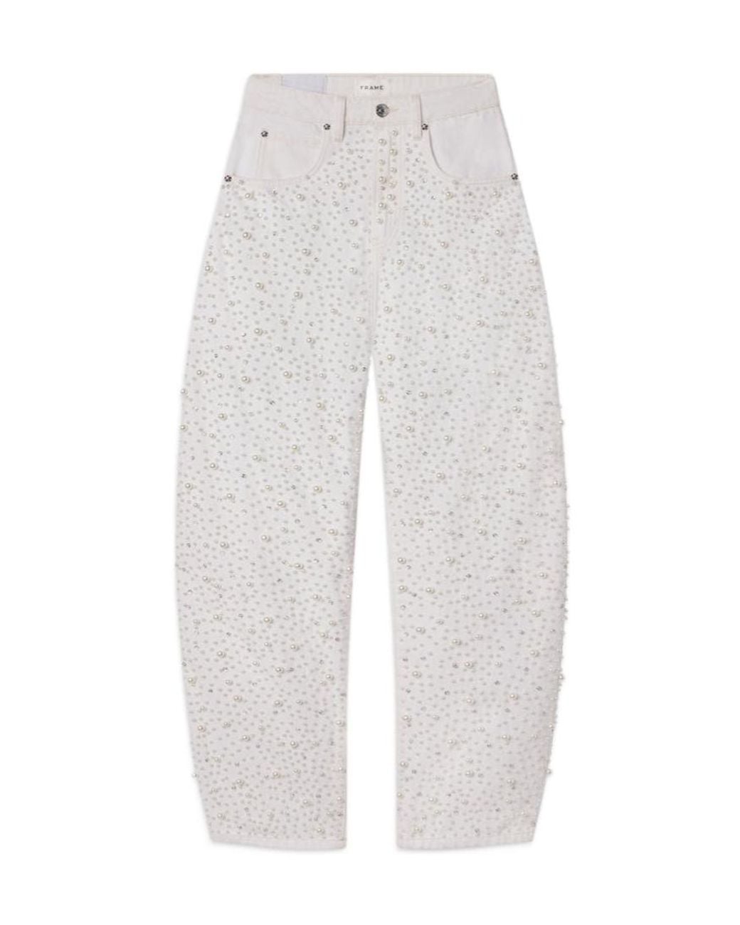 FRAME White Waist Belt Loop Jeans