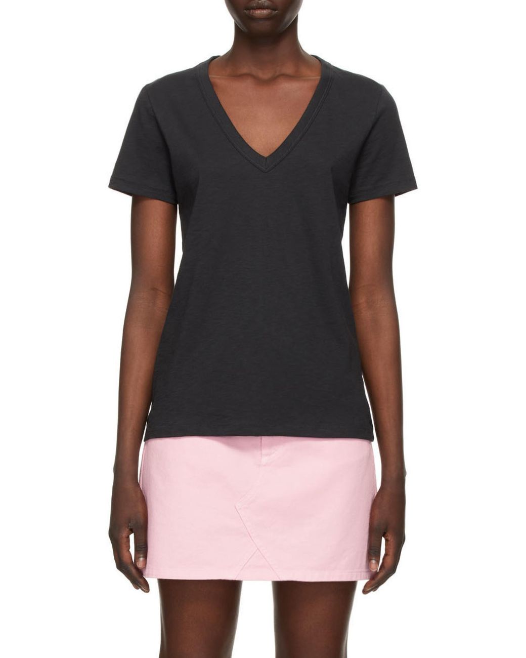 Rag & Bone Black Logo V-Neck T-Shirt