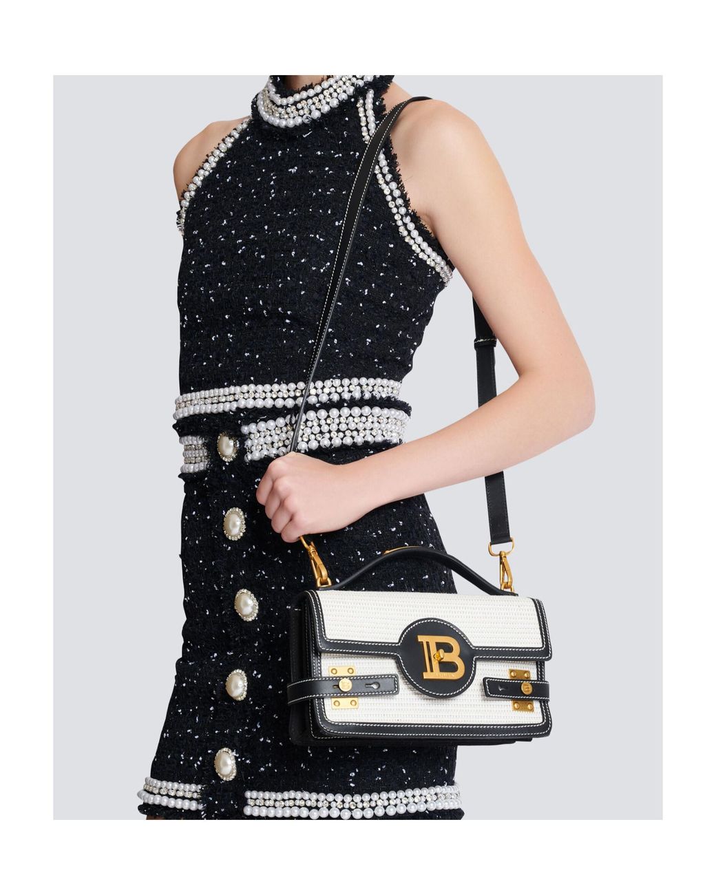 Balmain Black B-Buzz Shoulder 24 Bag