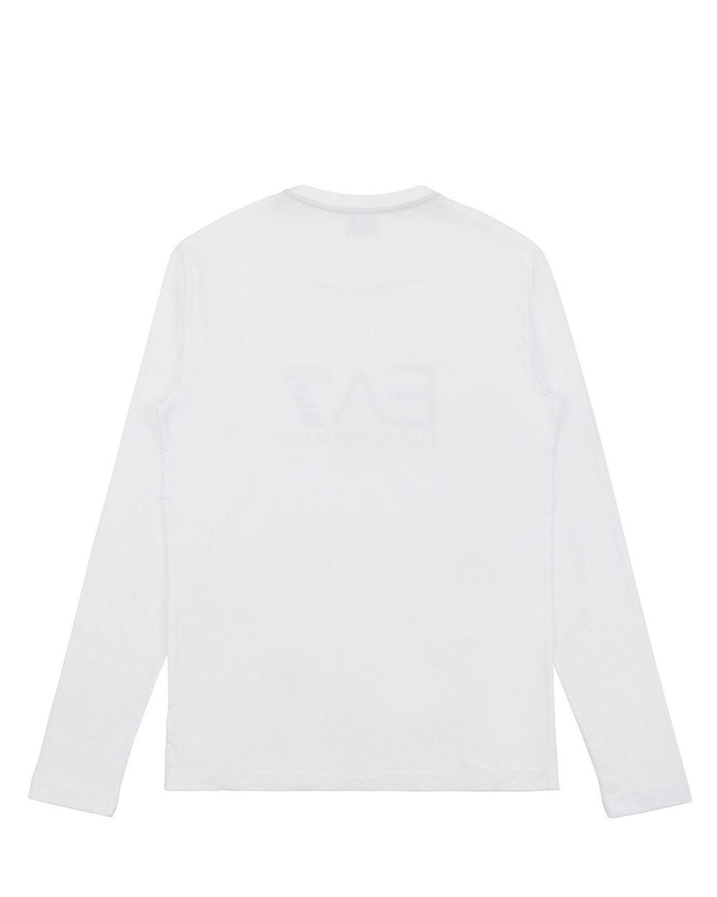 EA7 White Logo T-Shirt With Round Neck for men