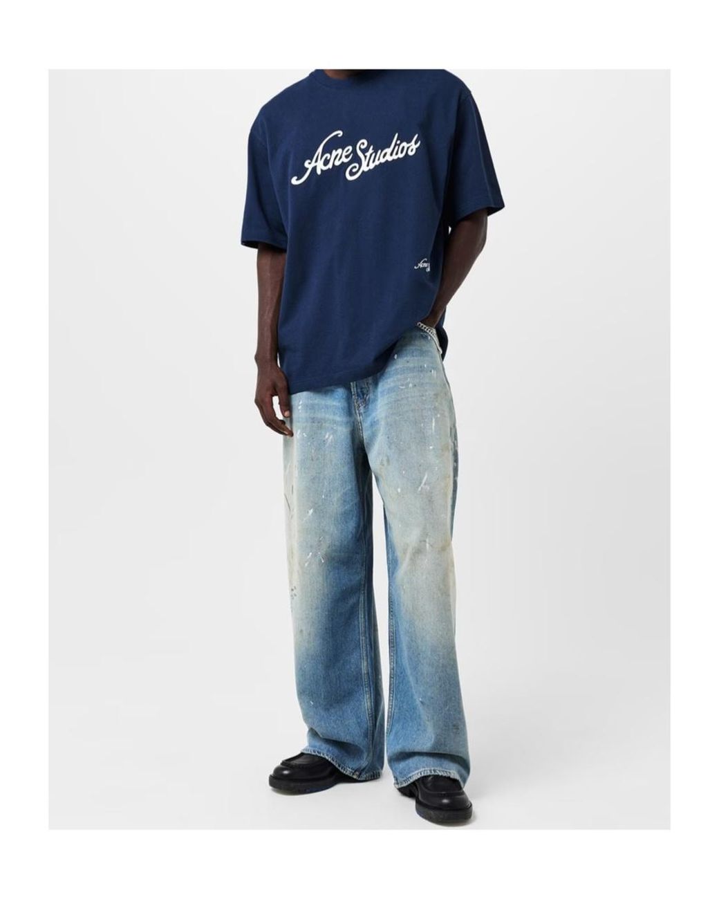Acne Blue Wide Leg Jeans for men