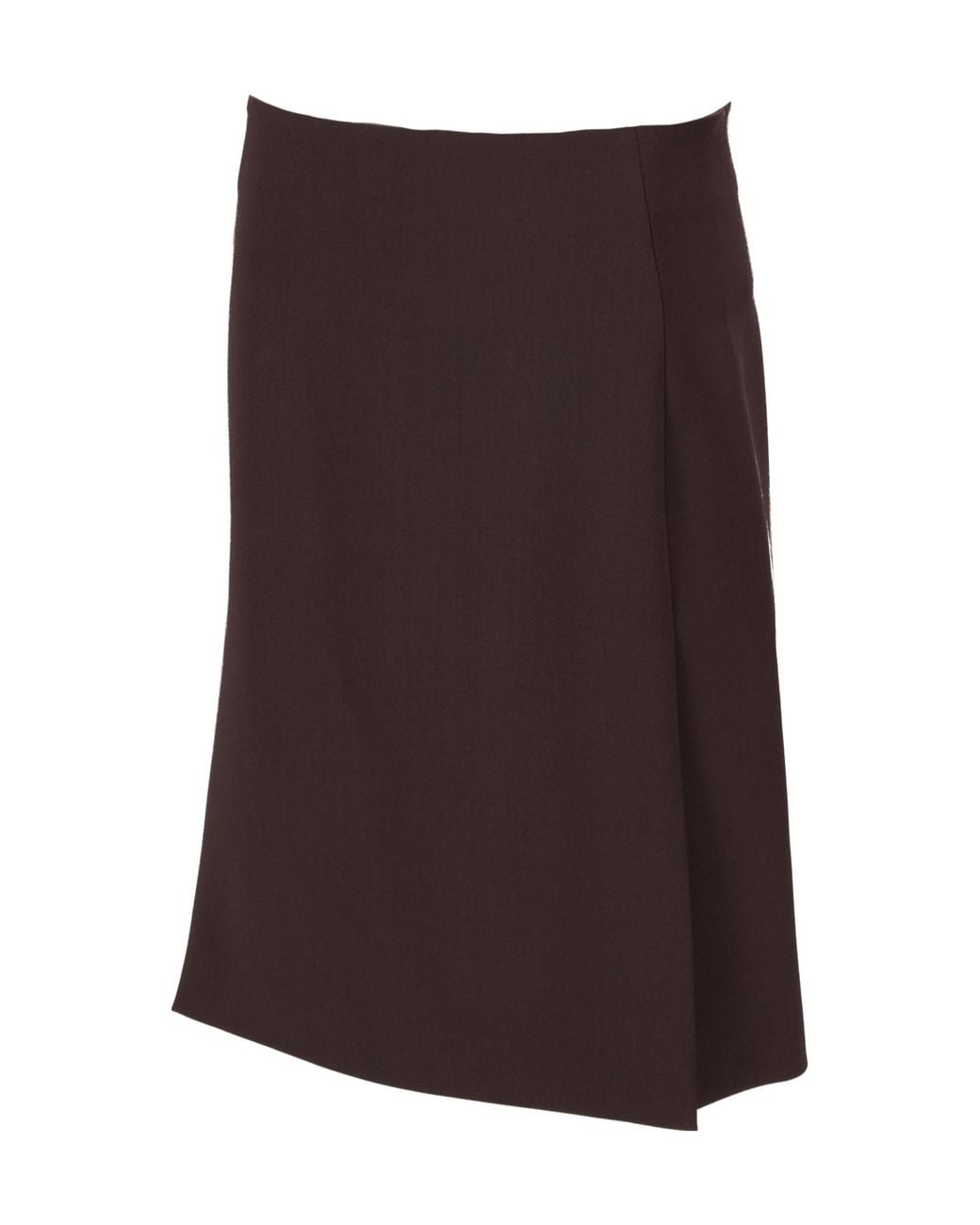 P.A.R.O.S.H. Brown Wool-Blend Midi Skirt