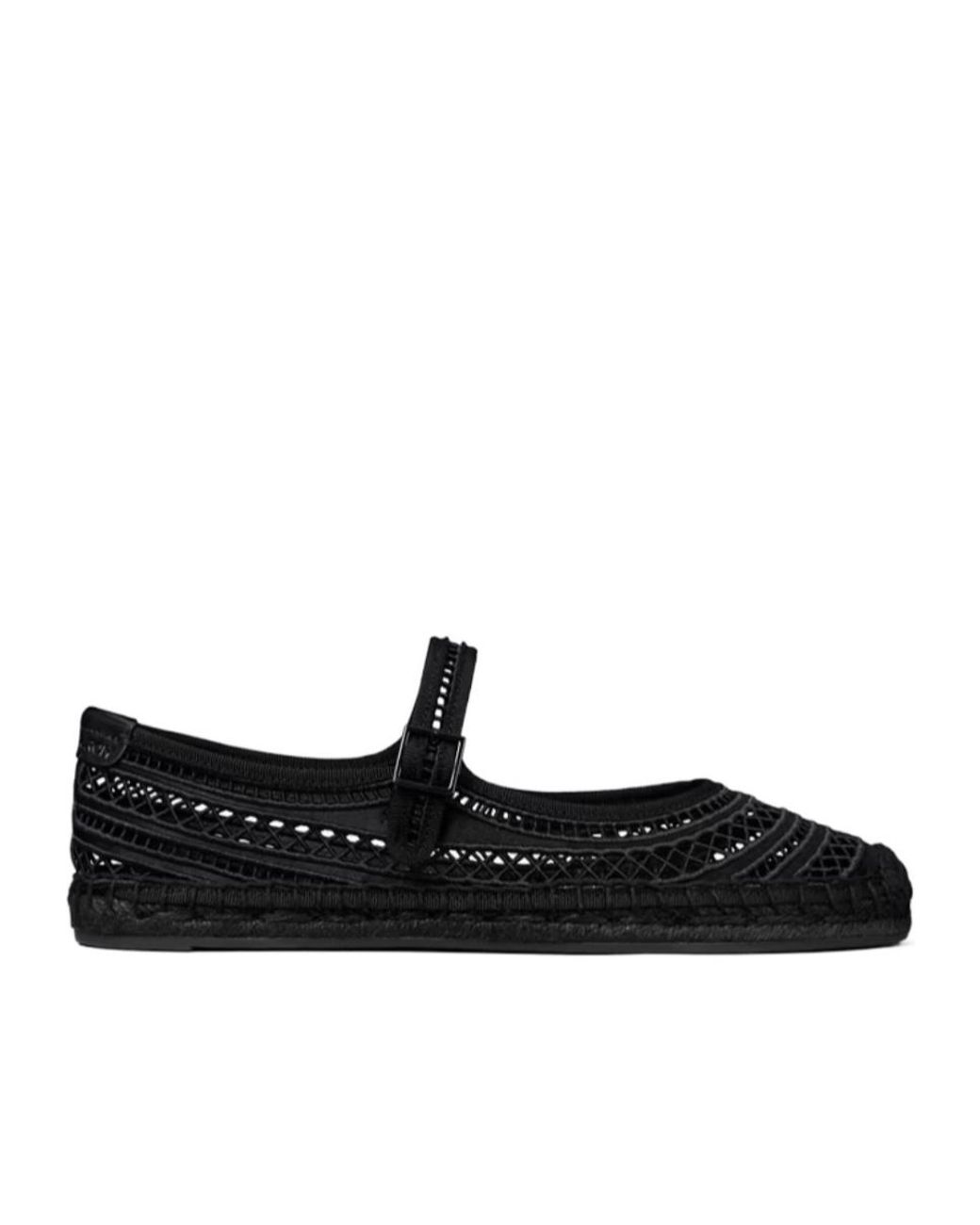 Tory Burch Black Open Weave Strap Espadrilles