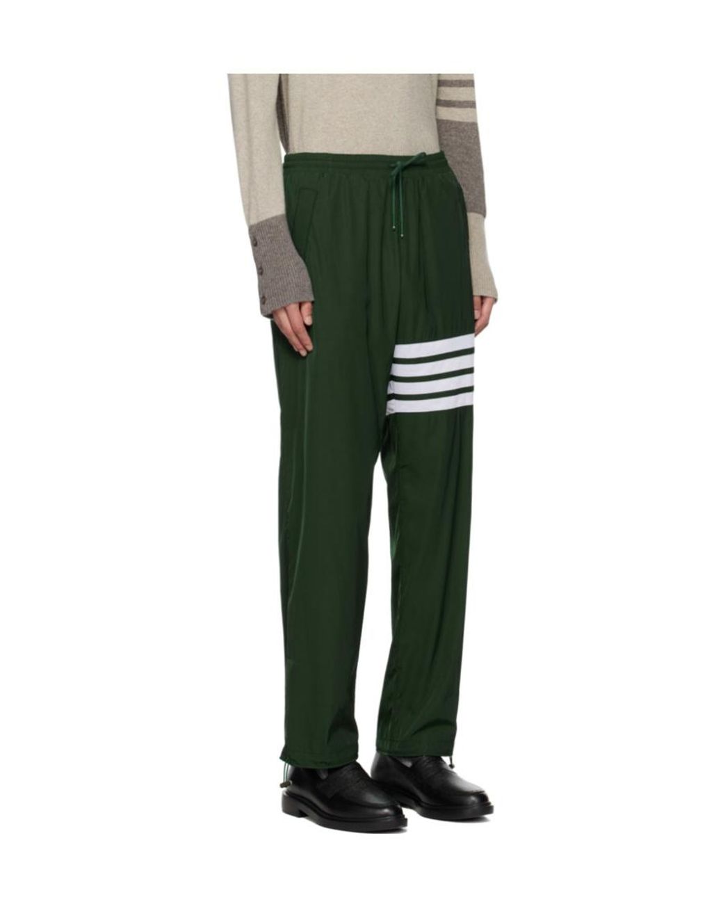 Thom Browne Green Logo-Patch Track Pants for men