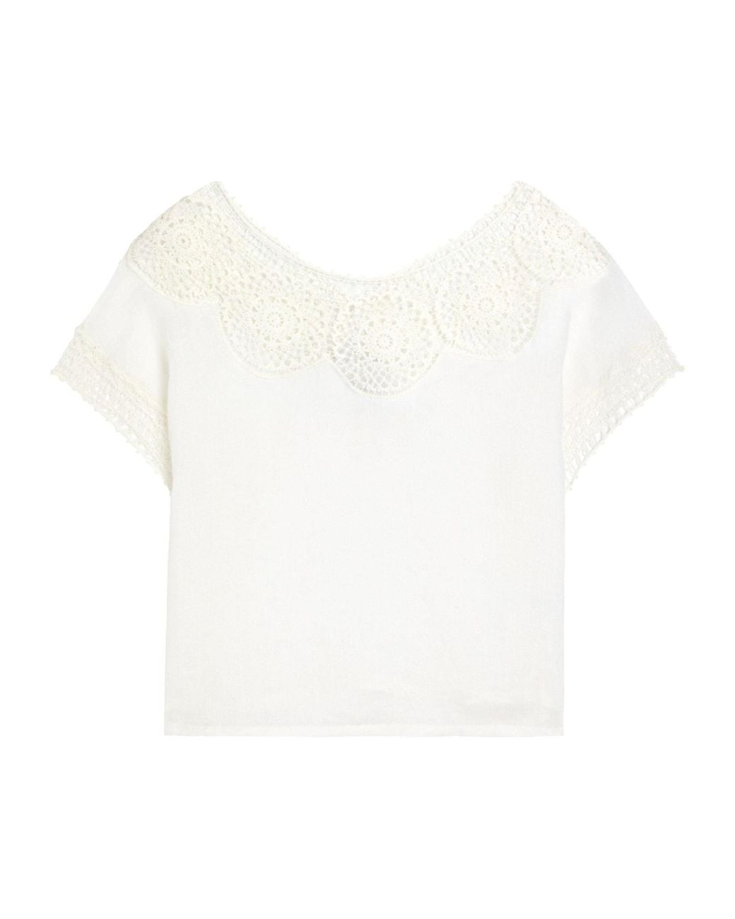Nili Lotan White Cut-Out Embroidered Top