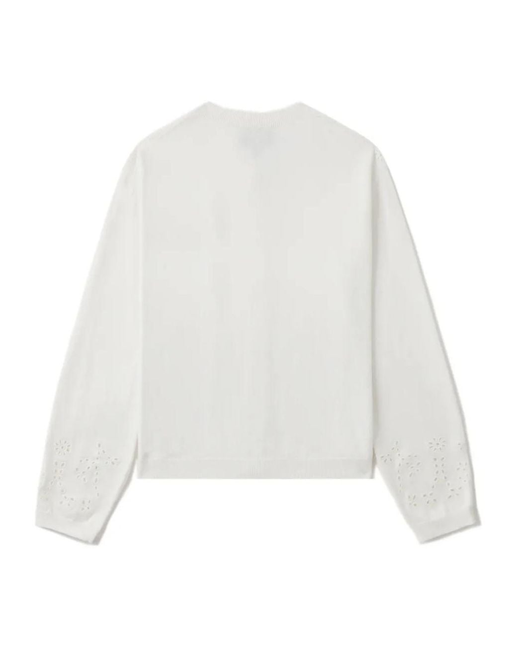 A.P.C. White Crew Neck Cardigan