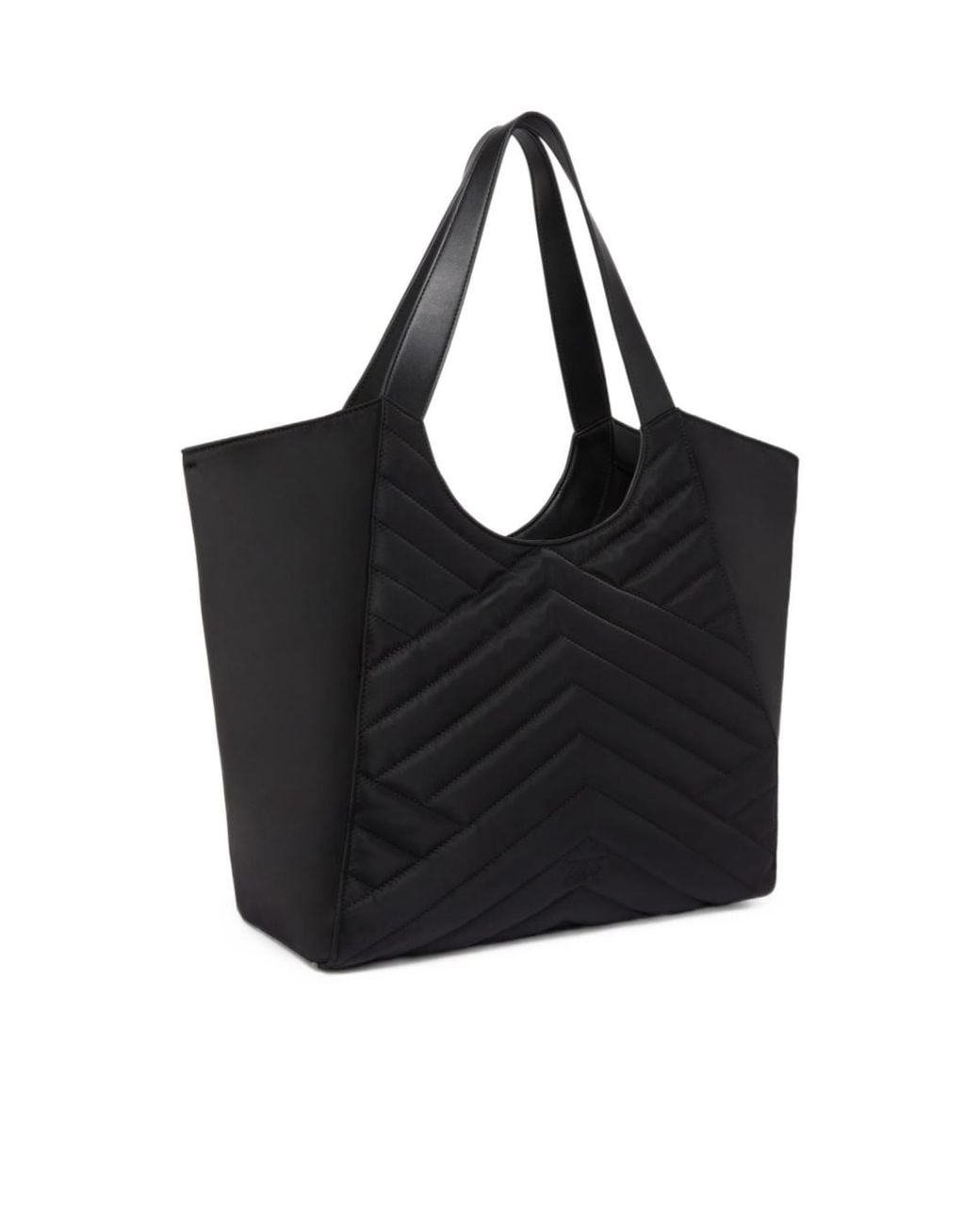 Pinko Black Puzzle-Quilted Shopper Bag