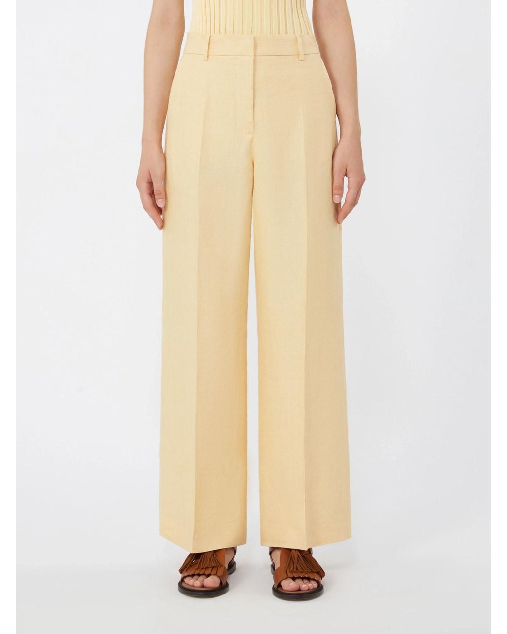 Weekend by Maxmara Natural Malizia Pressed Crease Pants