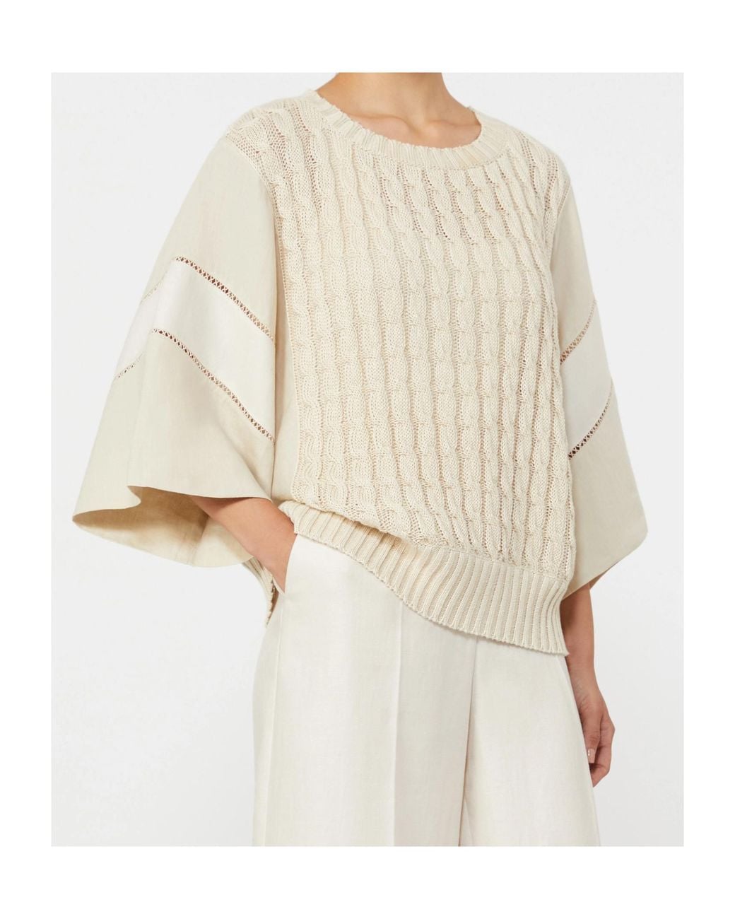 Max Mara Natural Scatola Short-Sleeved Knitted Top