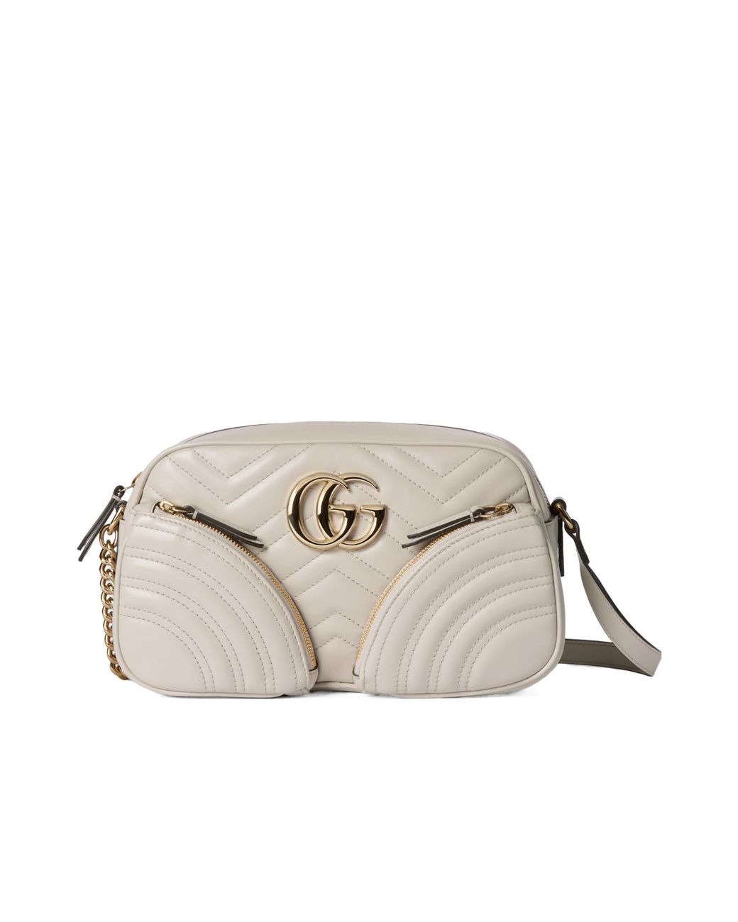 Gucci Natural Logo Plaque Quilted Shoulder Bag