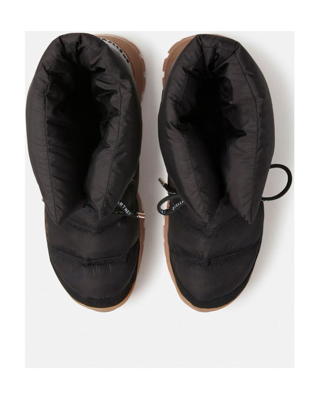 Stella McCartney Black Trace Puffy Logo-Print Strap Boots