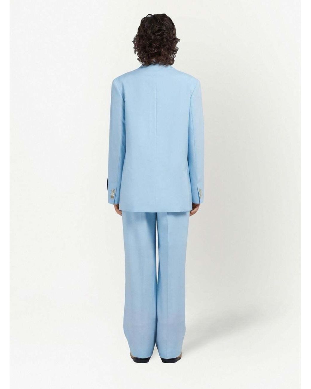 Marni Blue Wide-Leg Casual Pants