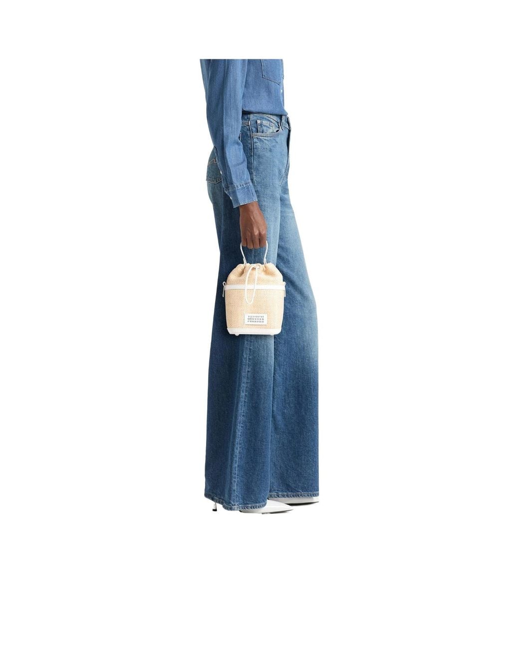 Maison Margiela White Two-Tone Handbags