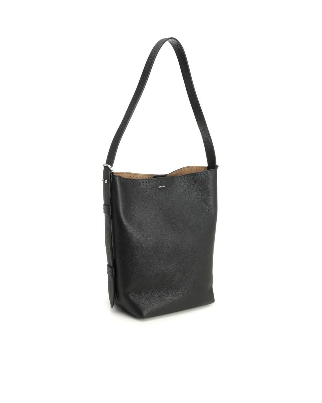 Max Mara Black マックスマーラ ロゴレタリング ショルダーバッグ