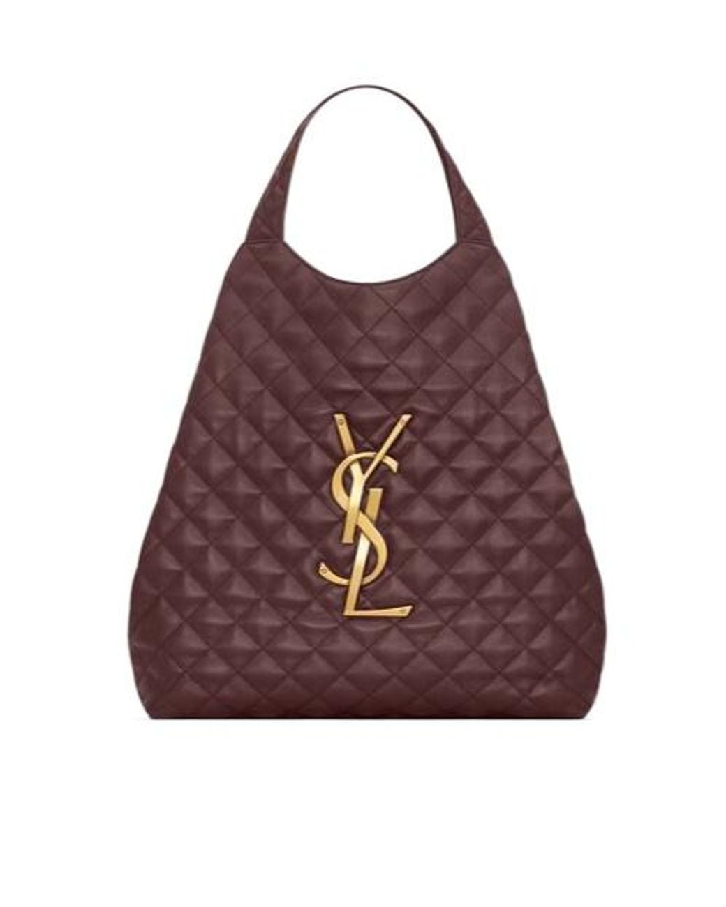 Saint Laurent Purple Icare Logo Plaque Quilted Tote Bag