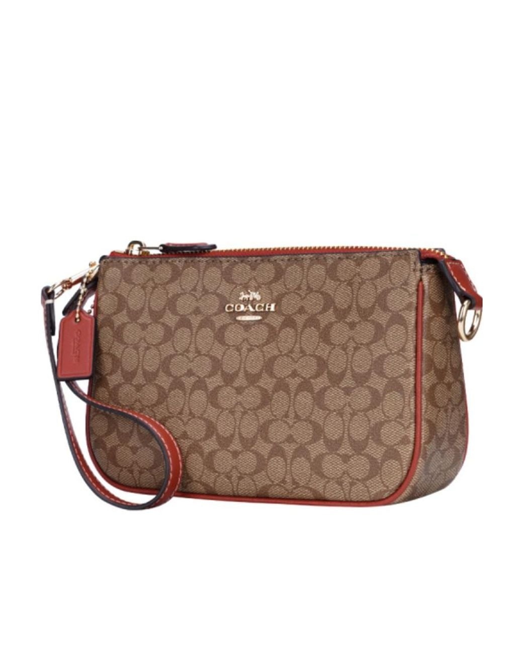 COACH Brown Zippered Clutch