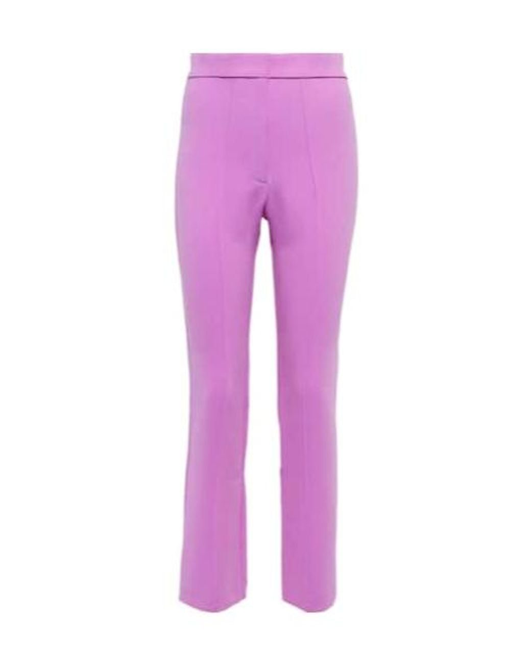 Alex Perry Purple High-Rise Straight Cropped Pants