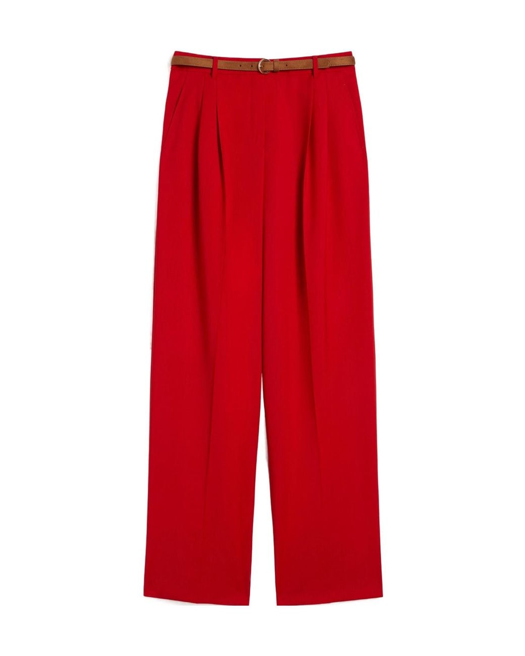 Max Mara Red Pleated Trousers