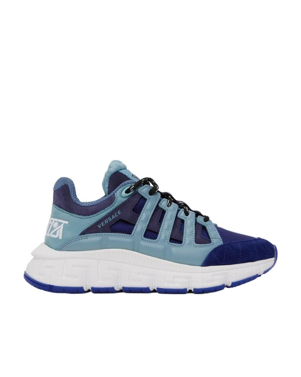 Versace Blue Trigreca Leather Sneakers for men