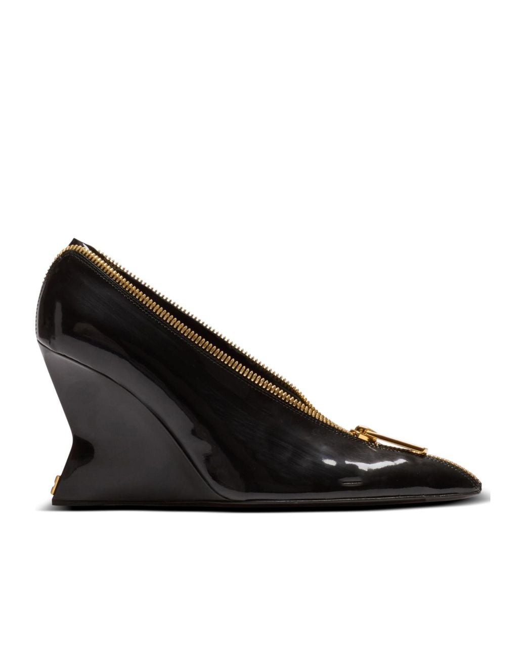 Balmain Black Zip Wedge Pumps