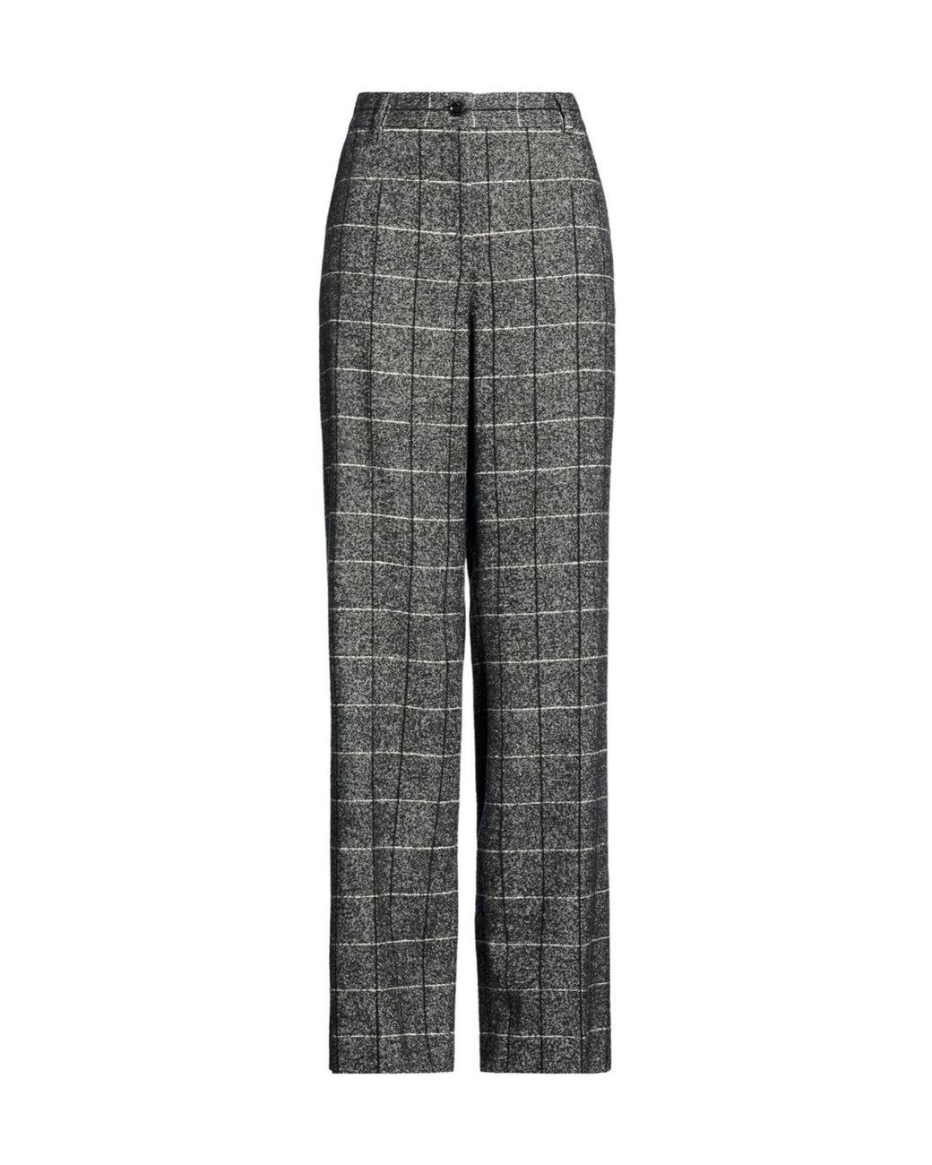 Dolce & Gabbana Gray Plaid Wide-Leg Pants