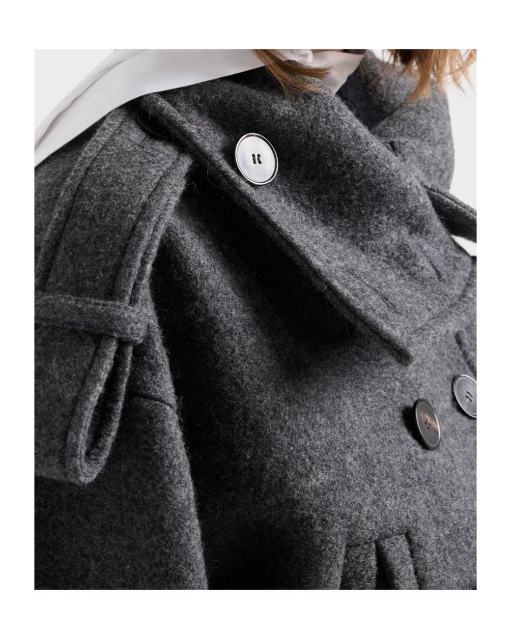 7 For All Mankind Black Double-Breasted Short Coat