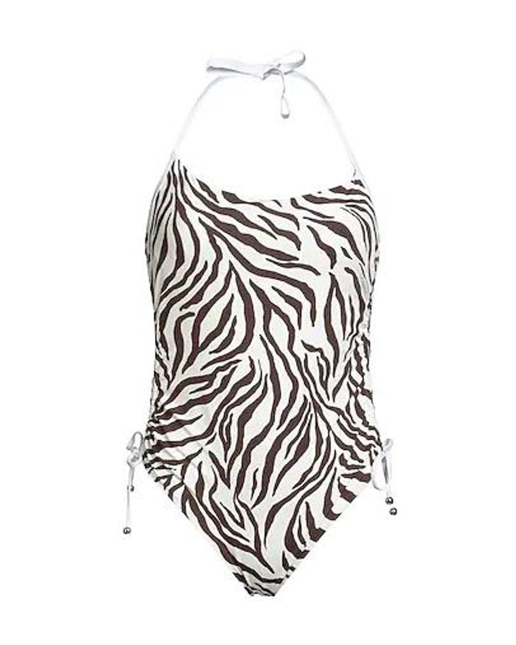 Max Mara White Zebra Print Swimsuit
