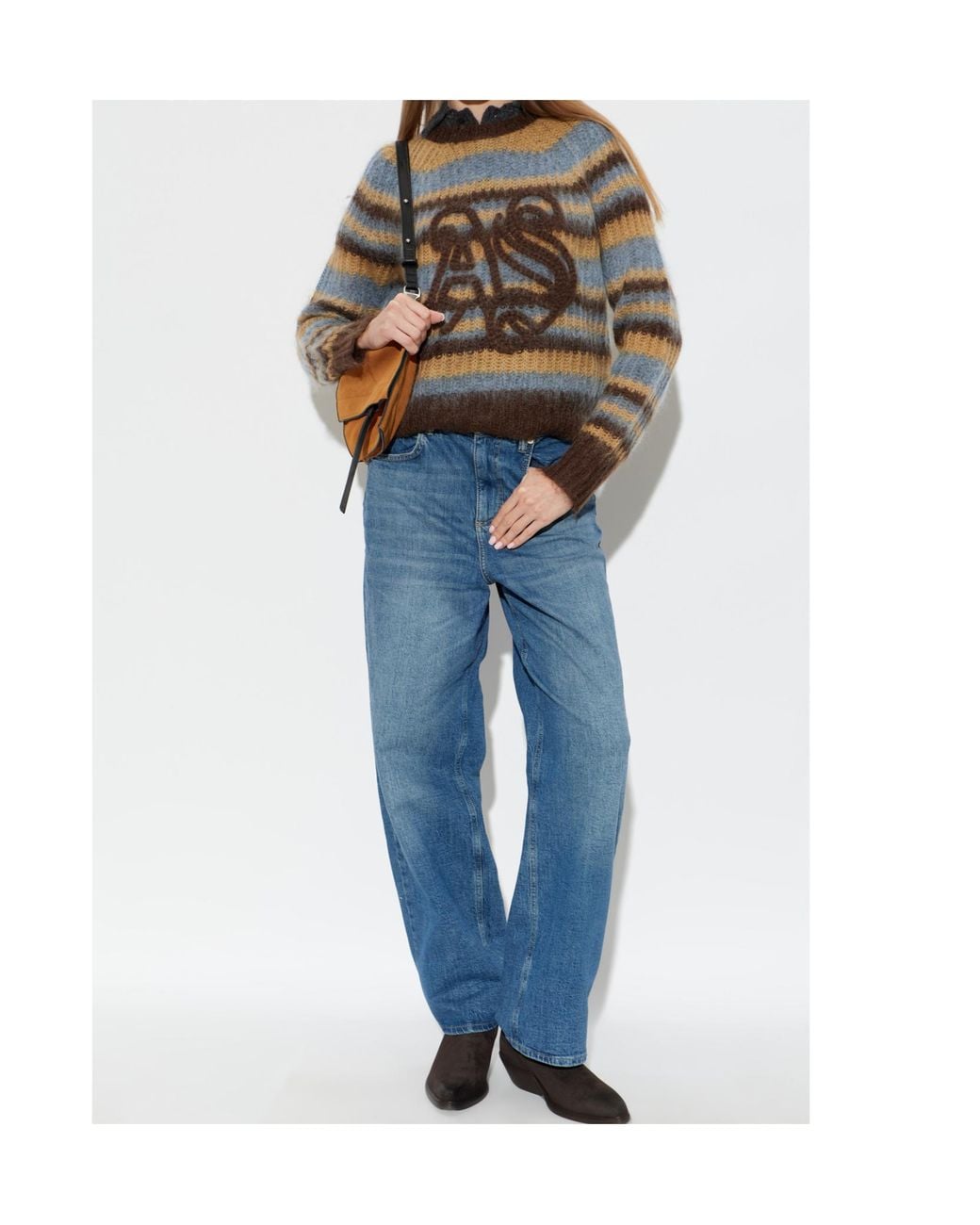 AllSaints Blue Brixton High-Rise Wide-Leg Jeans