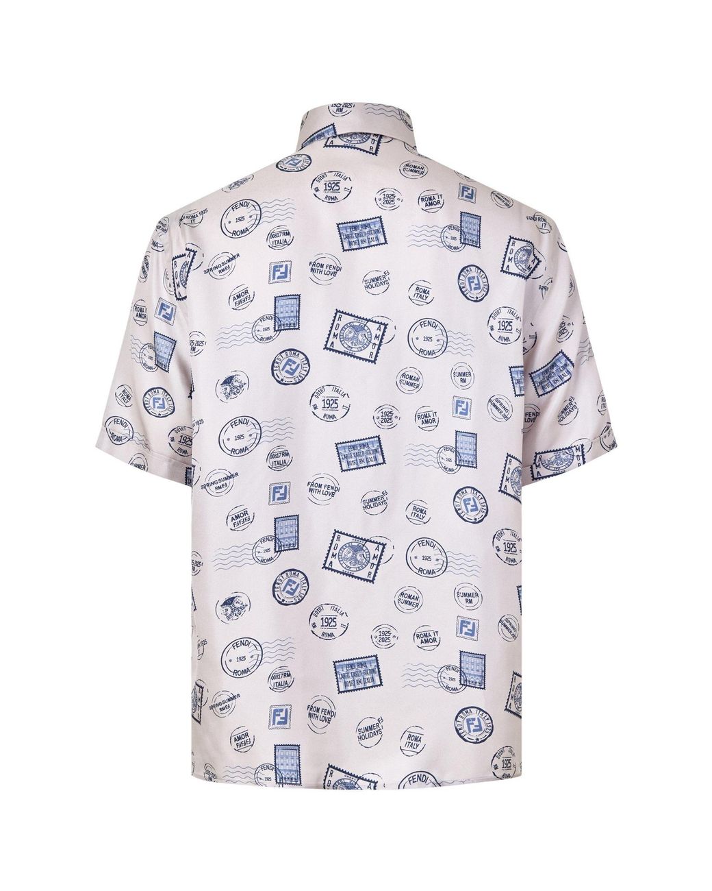 Fendi White Short-Sleeve Patterned Shirt for men