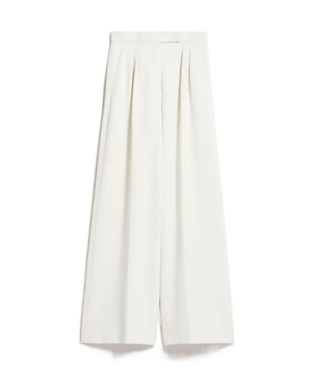 Max Mara White Zinnia Pleat Detailed High Waist Pants