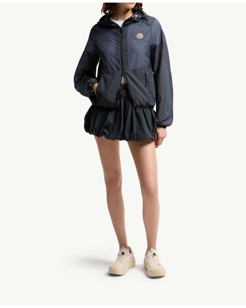 Moncler Blue Zip-Up Hooded Jacket