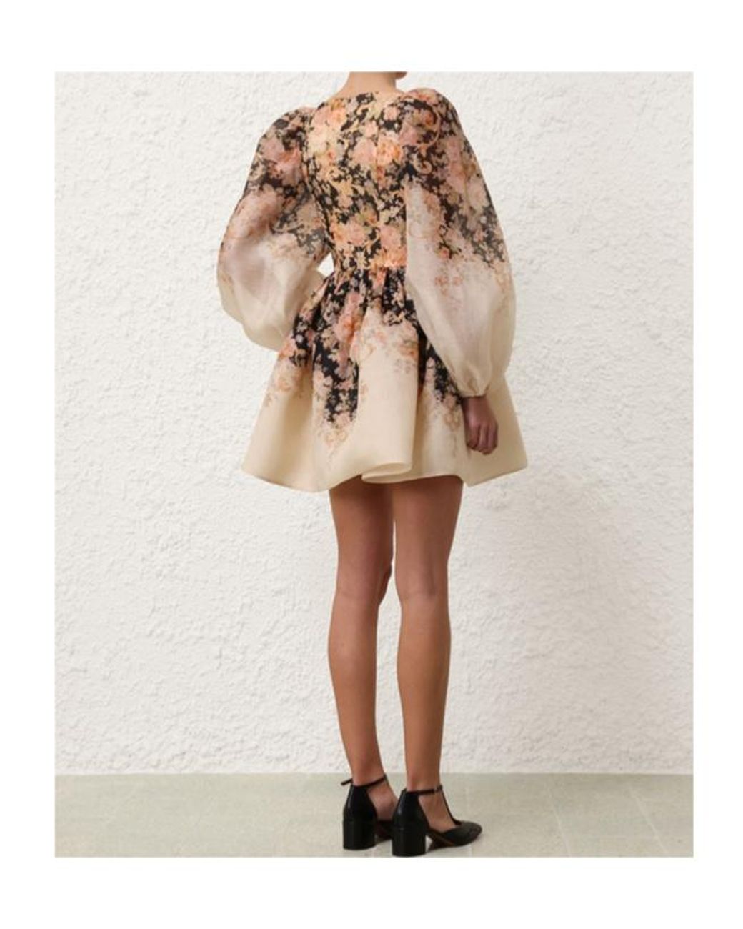 Zimmermann Natural Illustration Drapped Mini Dress